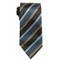 Stock Blue/ Gold Striped Polyester Tie